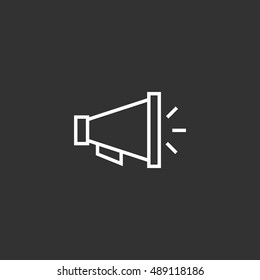 Loudspeaker icon vector, clip art. Also useful as logo, web element, symbol, graphic image, silhouette and illustration. Compatible with ai, cdr, jpg, png, svg, pdf, ico and eps.