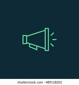 Loudspeaker icon vector, clip art. Also useful as logo, web element, symbol, graphic image, silhouette and illustration. Compatible with ai, cdr, jpg, png, svg, pdf, ico and eps.