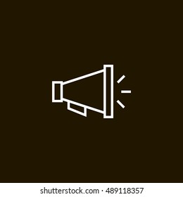Loudspeaker icon vector, clip art. Also useful as logo, web element, symbol, graphic image, silhouette and illustration. Compatible with ai, cdr, jpg, png, svg, pdf, ico and eps.