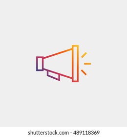 Loudspeaker icon vector, clip art. Also useful as logo, web element, symbol, graphic image, silhouette and illustration. Compatible with ai, cdr, jpg, png, svg, pdf, ico and eps.