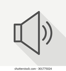 Loudspeaker icon - vector, eps10 (line icon, long shadow)