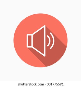 Loudspeaker icon - vector, eps10 (line icon, long shadow)