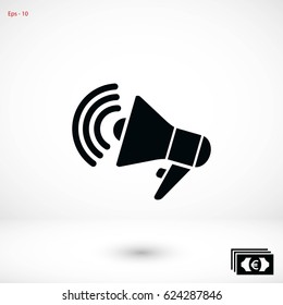 loudspeaker icon vector, flat design best vector icon