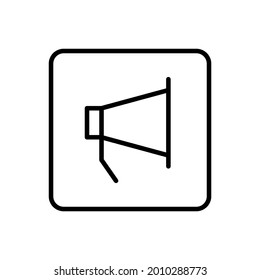 Estilo cuadrado de línea vectorial de icono de altavoz