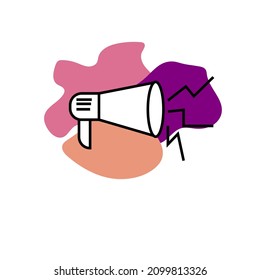 loudspeaker icon vector logo pink
