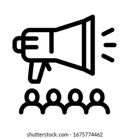Loudspeaker Icon Vector. Outline Loudspeaker Sign. Isolated Contour Symbol Illustration
