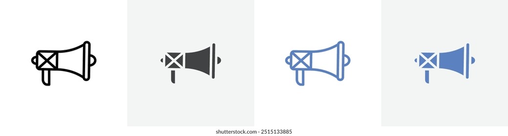loudspeaker icon vector set use for web ui or app