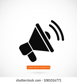 loudspeaker icon vector, stock vector illustration flat design style