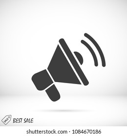 loudspeaker icon vector, stock vector illustration flat design style