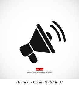 loudspeaker icon vector, stock vector illustration flat design style