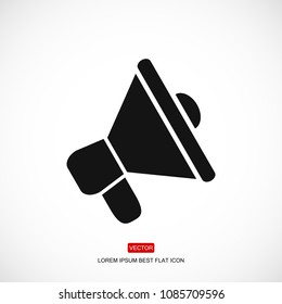 loudspeaker icon vector, stock vector illustration flat design style
