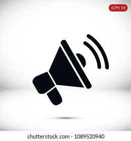 loudspeaker icon vector, stock vector illustration flat design style