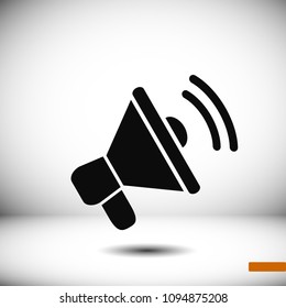 loudspeaker icon vector, stock vector illustration flat design style