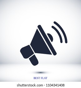 loudspeaker icon vector, stock vector illustration flat design style