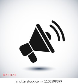 loudspeaker icon vector, stock vector illustration flat design style