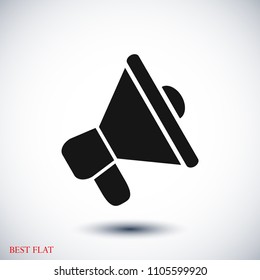 loudspeaker icon vector, stock vector illustration flat design style