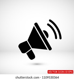 loudspeaker icon vector, stock vector illustration flat design style