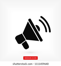 loudspeaker icon vector, stock vector illustration flat design style