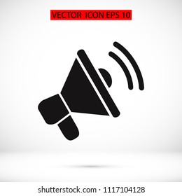 loudspeaker icon vector, stock vector illustration flat design style