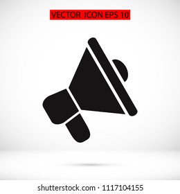 loudspeaker icon vector, stock vector illustration flat design style