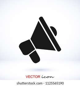 loudspeaker icon vector, stock vector illustration flat design style