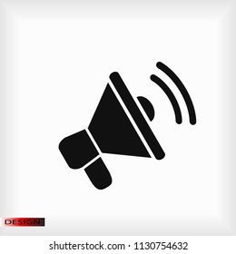 loudspeaker icon vector, stock vector illustration flat design style