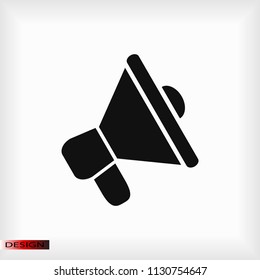 loudspeaker icon vector, stock vector illustration flat design style