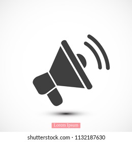 loudspeaker icon vector, stock vector illustration flat design style