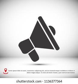 loudspeaker icon vector, stock vector illustration flat design style