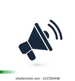 loudspeaker icon vector, stock vector illustration flat design style