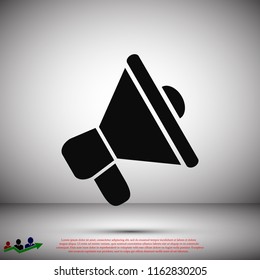 loudspeaker icon vector, stock vector illustration flat design style