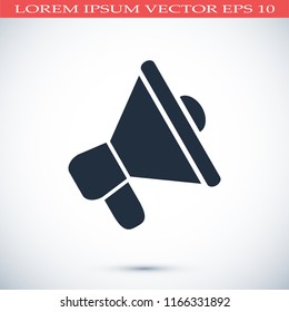 loudspeaker icon vector, stock vector illustration flat design style