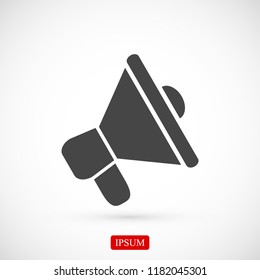 loudspeaker icon vector, stock vector illustration flat design style