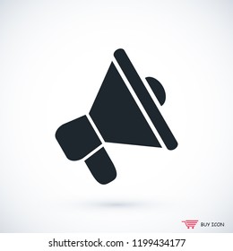 loudspeaker icon vector, stock vector illustration flat design style