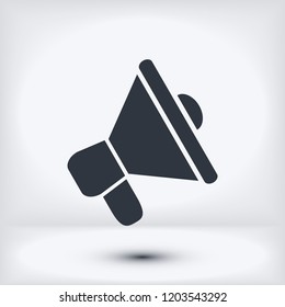 loudspeaker icon vector, stock vector illustration flat design style