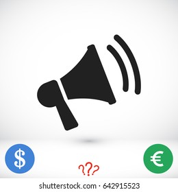 loudspeaker icon vector, stock vector illustration flat design style