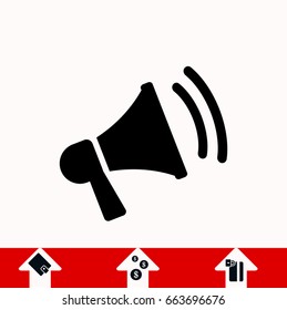 loudspeaker icon vector, stock vector illustration flat design style