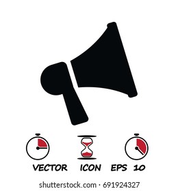 loudspeaker icon vector, stock vector illustration flat design style