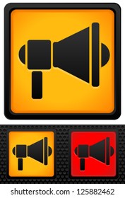 Loudspeaker Icons on Squarish Background
