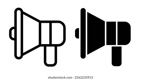 Loudspeaker Icons pack in outlined and flat versions