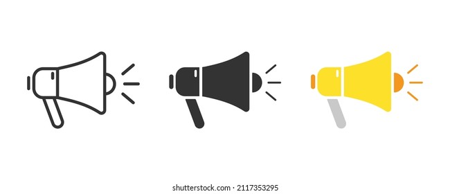 Loudspeaker icons set. Megaphone vector signs isolated on white background.