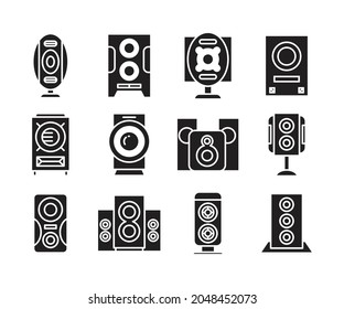 loudspeaker icons set vector illustration