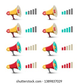 Loudspeaker Icons Set. Volume Level Vector Symbols.