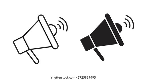 Iconos de altavoz. Icono lineal de Vector aislado sobre fondo blanco.
