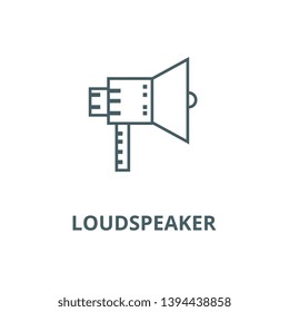 Loudspeaker illustration vector line icon, linear concept, outline sign, symbol