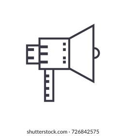 loudspeaker illustration vector line icon, sign, illustration on background, editable strokes