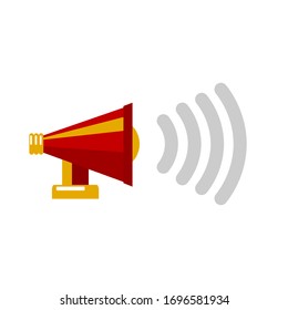 Loudspeaker, isolated color illustration, icon, symbol for advertising, design, announcements. Vector