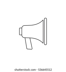 Loudspeaker line icon, bullhorn sign, megaphone, social media, vector graphics, a  linear pattern on a white background, eps 10.