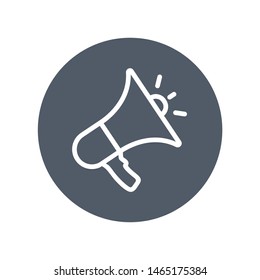Loudspeaker line icon for graphic and website