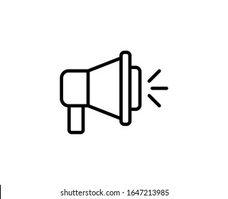 Loudspeaker line icon. High quality outline symbol for web design or mobile app. Thin line sign for design logo. Black outline pictogram on white background